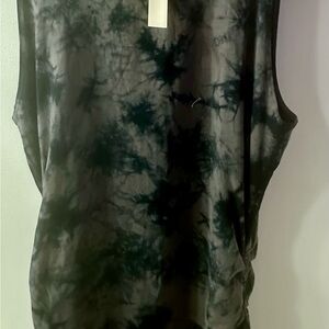 Tie-Dye Sleeveless Dress - Black and Gray